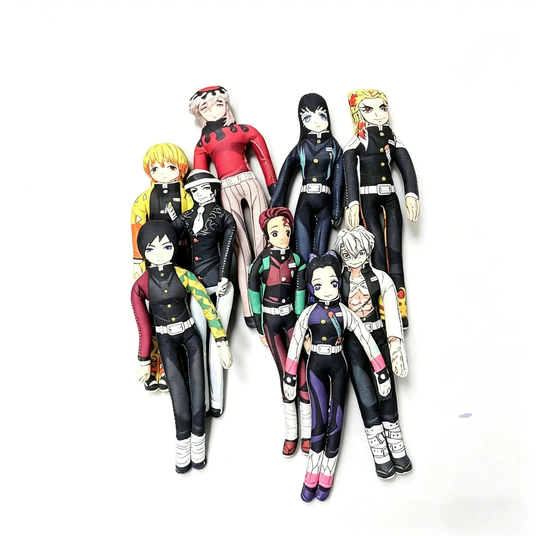 28cm Anime Demon Slayer Tanjiro Nezuko Zenitsu Cosplay Plush  Abstract Mouse Figure Body Wire Skeleton Poseable Toy
