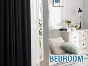 H.VERSAILTEX 2 Panels 100% Blackout Curtain for Bedroom Thermal Insulated Full Blackout Curtains for Living Room Energy Efficiency Window Draperies with Black Liners