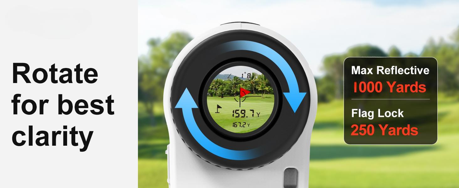 Golf Rangefinder with Slope and Pin Lock Vibration, External Slope Switch for Golf Tournament Legal, Rangefinders with Rechargeable Battery 600/1000YDS Laser Range Finder
