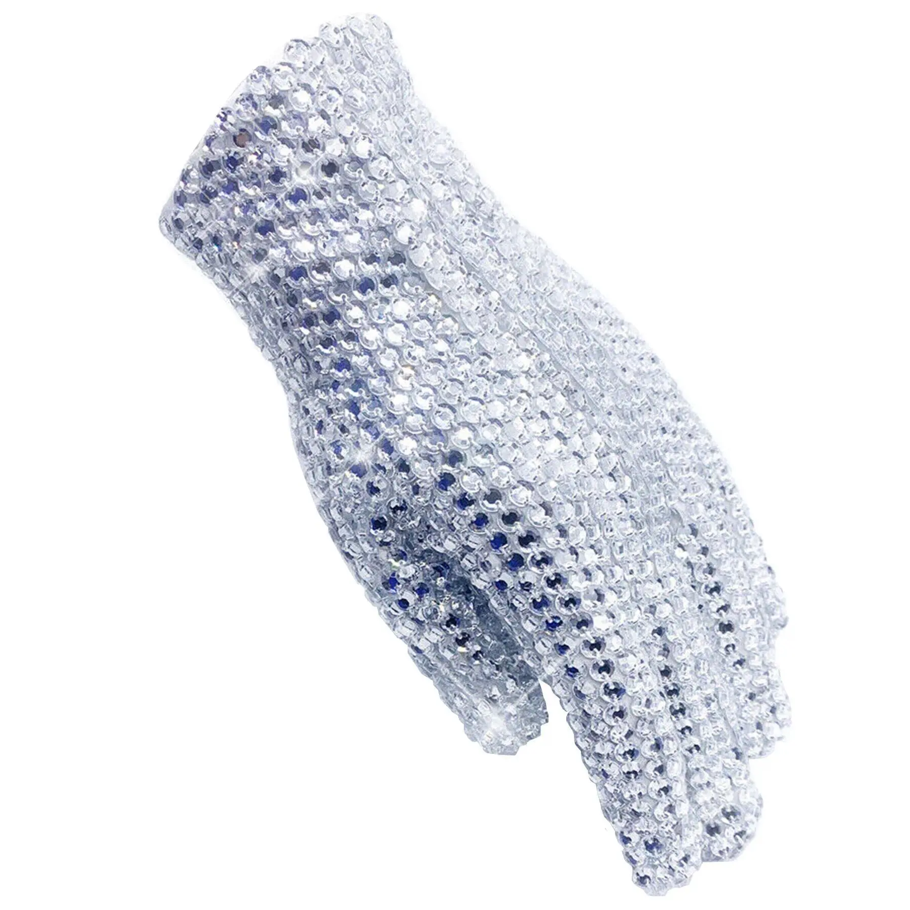 Handmade Silver FULL Crystal Sewn on Glove for Michael Jackson Rhinestone Collection Perfect for Impersonator Preformance