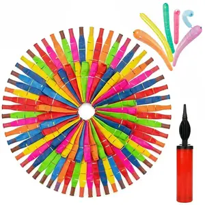 100-Pack Rocket Balloon Set, Balloon Party Supplies with Aerodynamic Tip, Easy-Filling Pump, Reusable No-Refill Design for Outdoor & Indoor Fun, Kids Stuff, Toys for Boys, Gifts for Kids, Mother's Day Gift Option