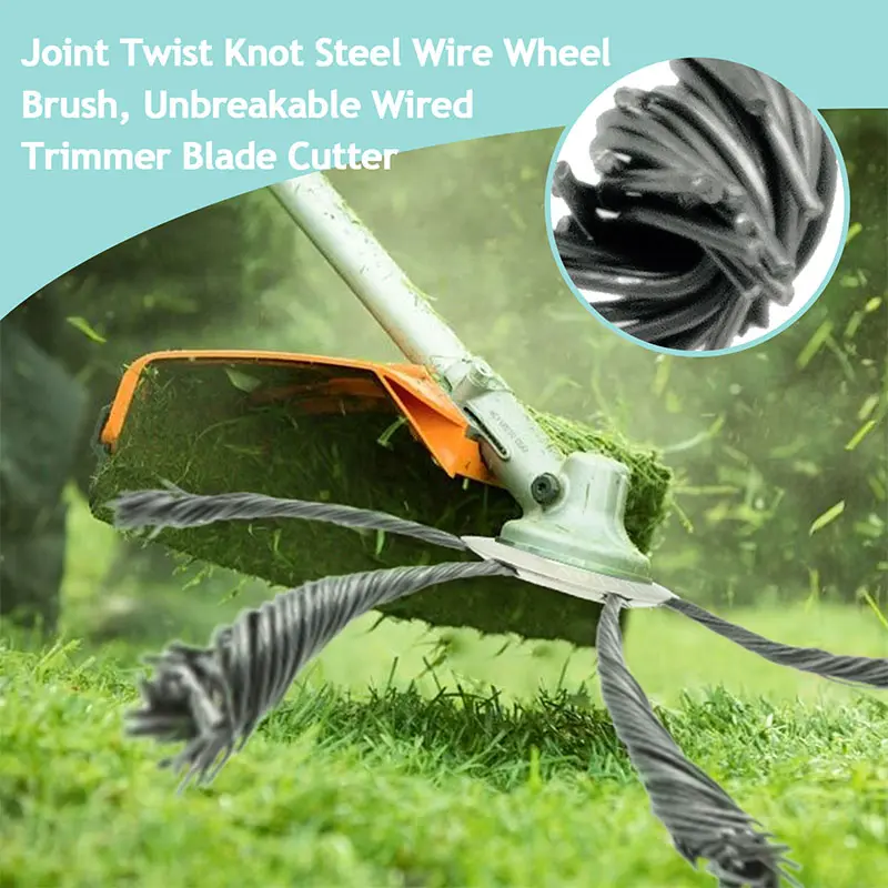 6/8/9inch Steel Wire Wheel Head Grass Trimmer Head Universal Weed Brush Fit Straight Shaft Brushcutter Removal Moss Rust 6/8/9inch Steel Wire Wheel Head Grass Trimmer Head Universal Weed Brush Fit Straight Shaft Brushcutter Removal Moss Rust