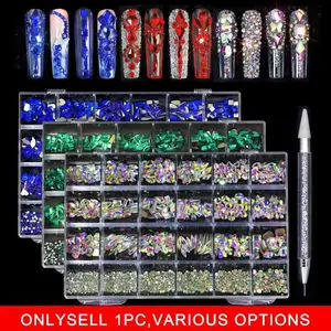 Multi-shaped Nail Art Rhinestones Set, Crystal AB Glass Nail Art Gemstones For Craft Clothing Shoes And Acrylic Nails, Nail Rhinestones Jewelry