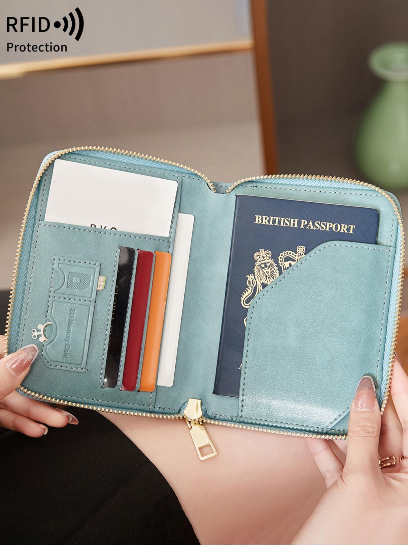 Simple Plain Color Passport Holder with Card Slots, Rfid Protection Multi-functional Passport Protective Cover, Casual Durable  Travel Wallet for Women & Men, Travel Document Holder, Card Organizer, Travel Essentials