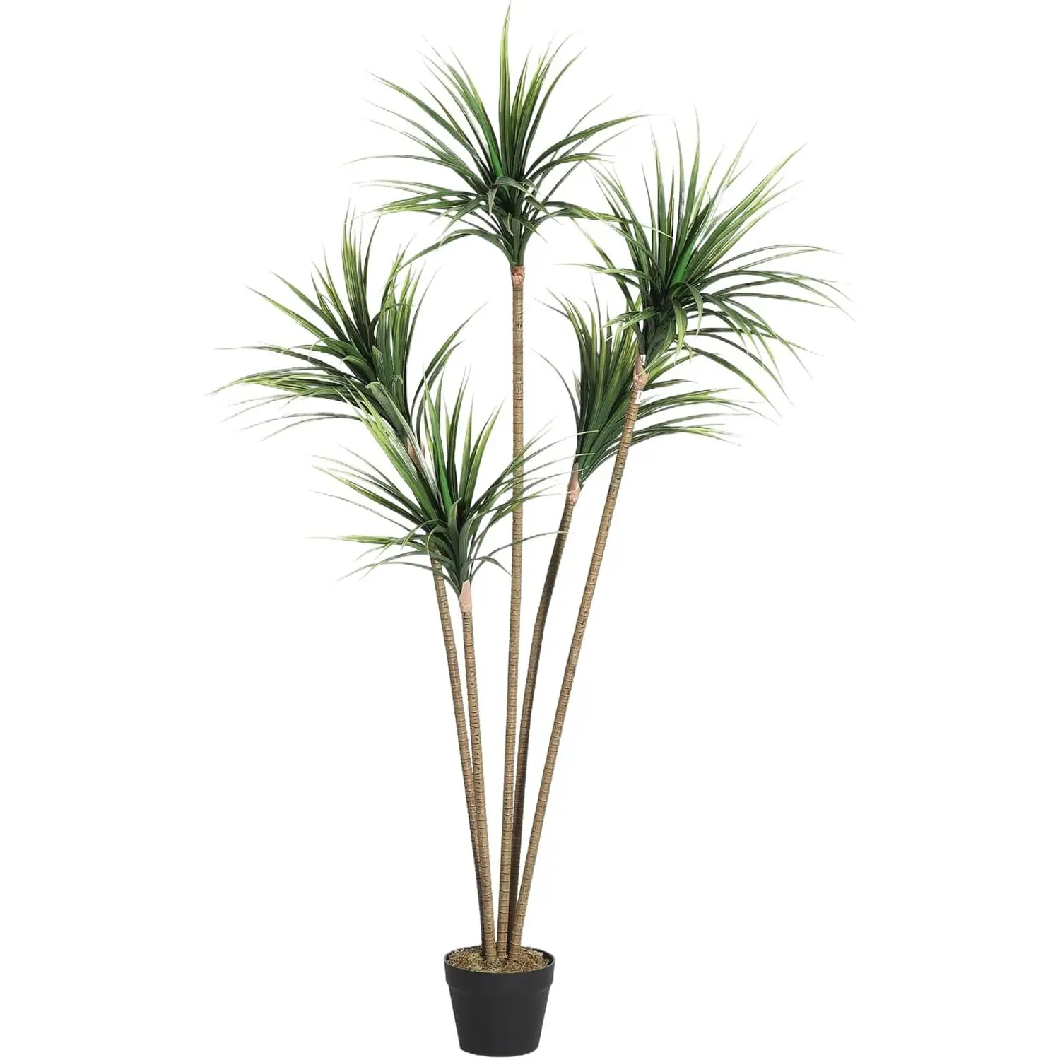 Faux Dracaena Marginata Tree in Pot – Artificial Floor Plant for Home, Office & Living Room Decor, Realistic Indoor Greenery