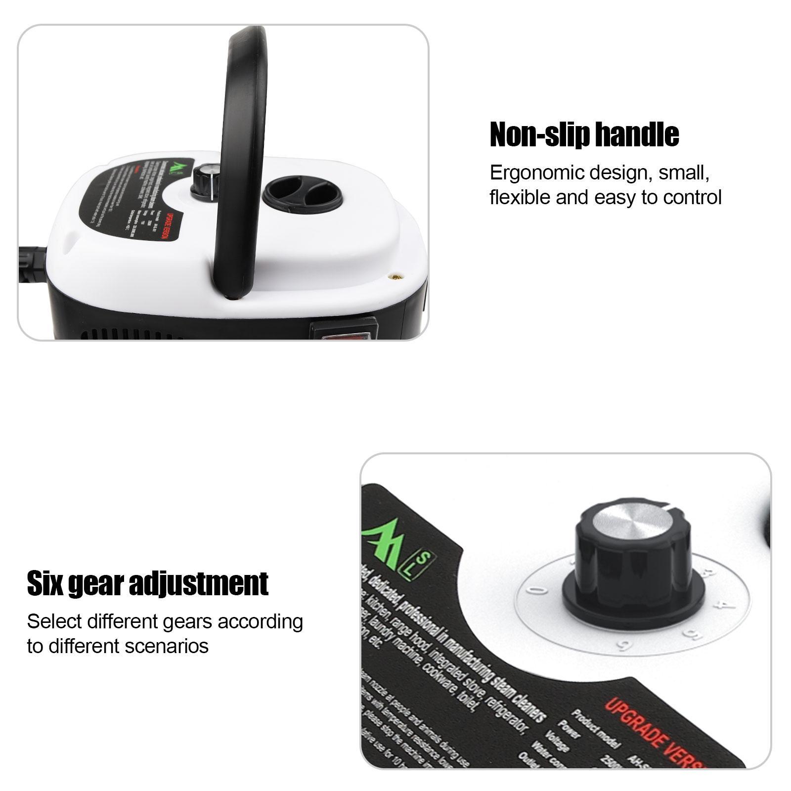 2500W Handheld High Temp Steam Cleaner | Heavy Duty Steam Machine for Car Detailing, Auto Interior, Engine & Home Cleaning | Multi-Surface Deep Cleaner with 105°C High Pressure Steam & 4 Accessories | Chemical-Free