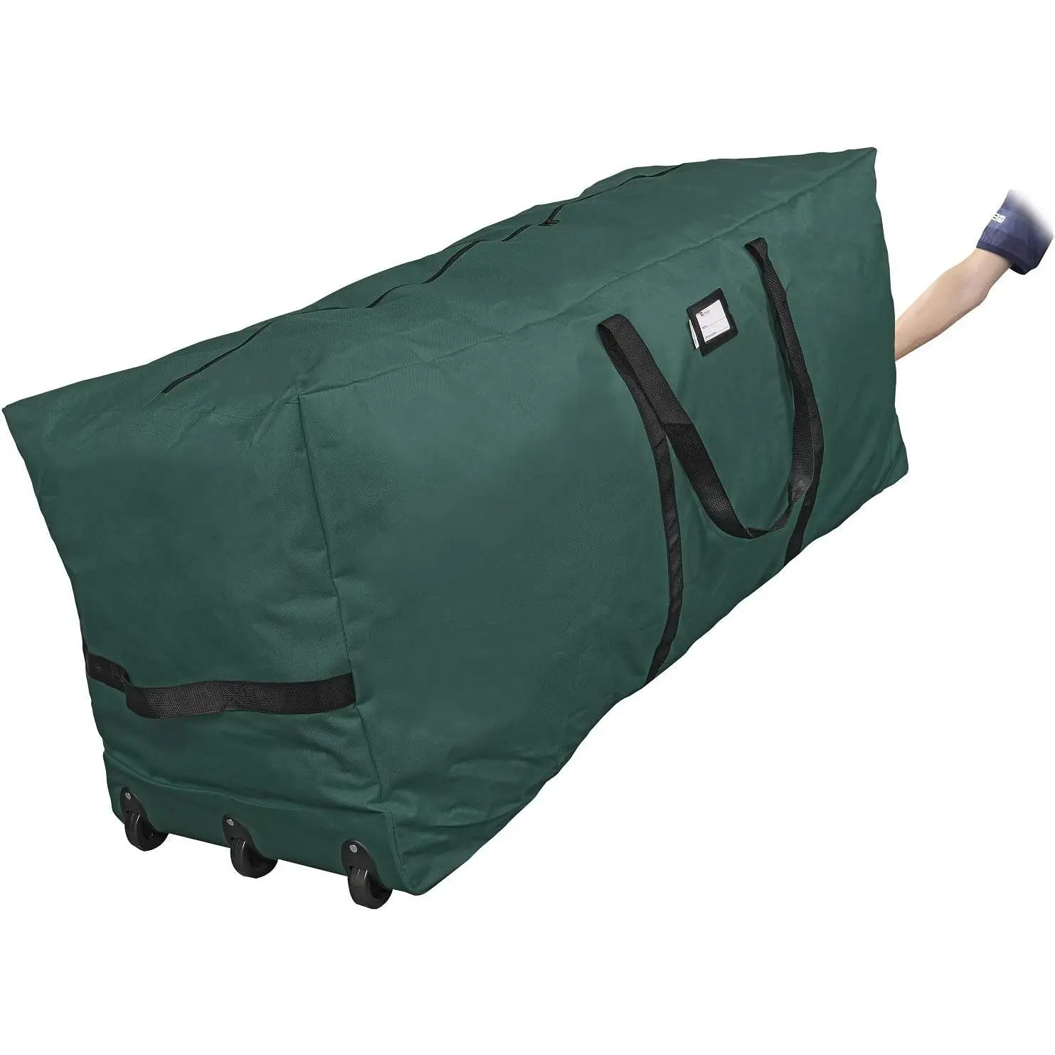 Rolling Tree Storage Bag, Fits Up to 9 ft. Disassembled Holiday Tree, 28" Height X 16" Wide X 60" Long,  Heavy Duty Storage Container with Wheels and Handles (Green)