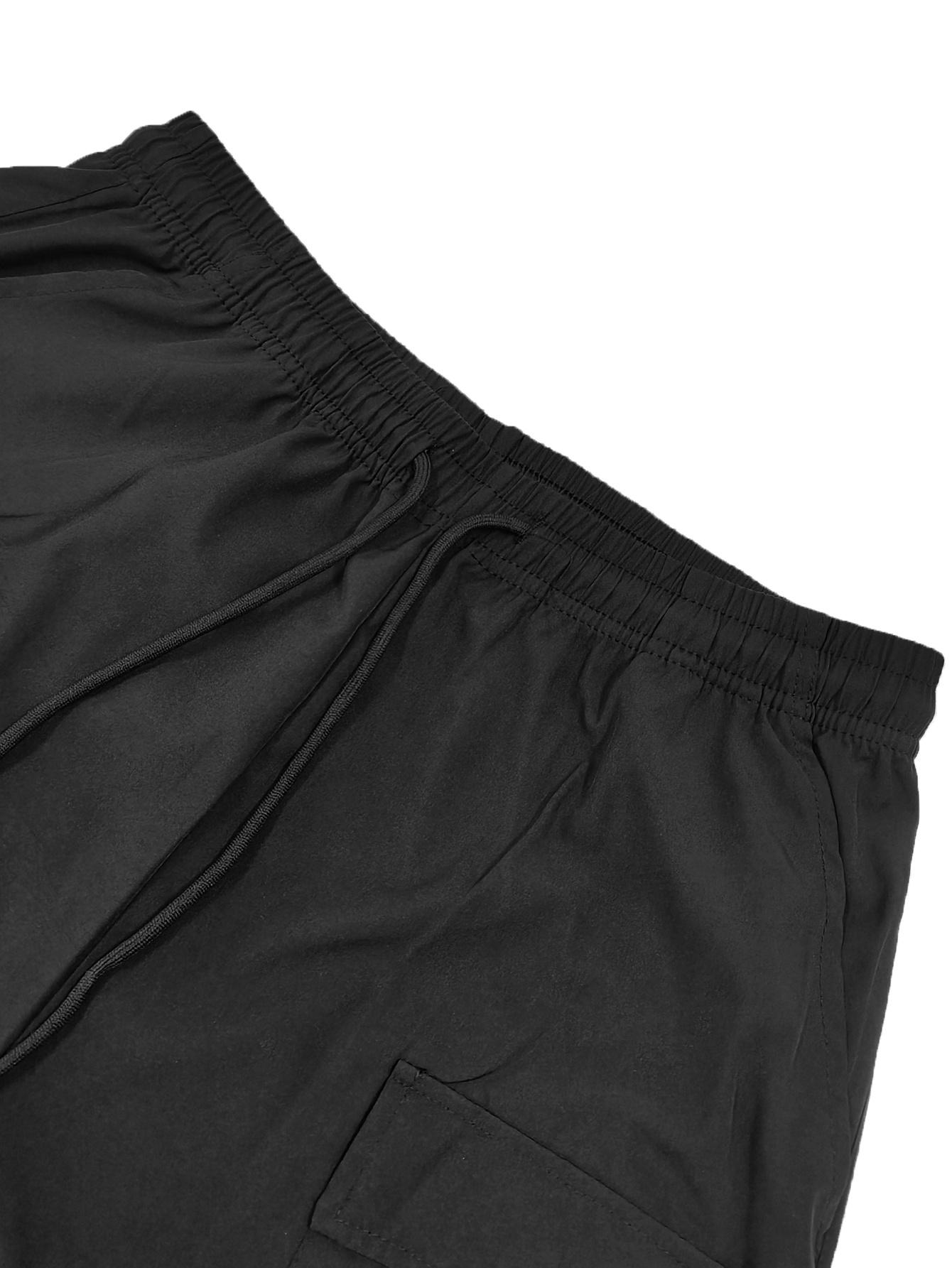 Men's Cargo Pants, Men's Casual Cargo Trousers, Men's Lightweight Breathable Pants, Men's Elastic Waist Cargo Pants, Men's Streetwear Cargo Pants