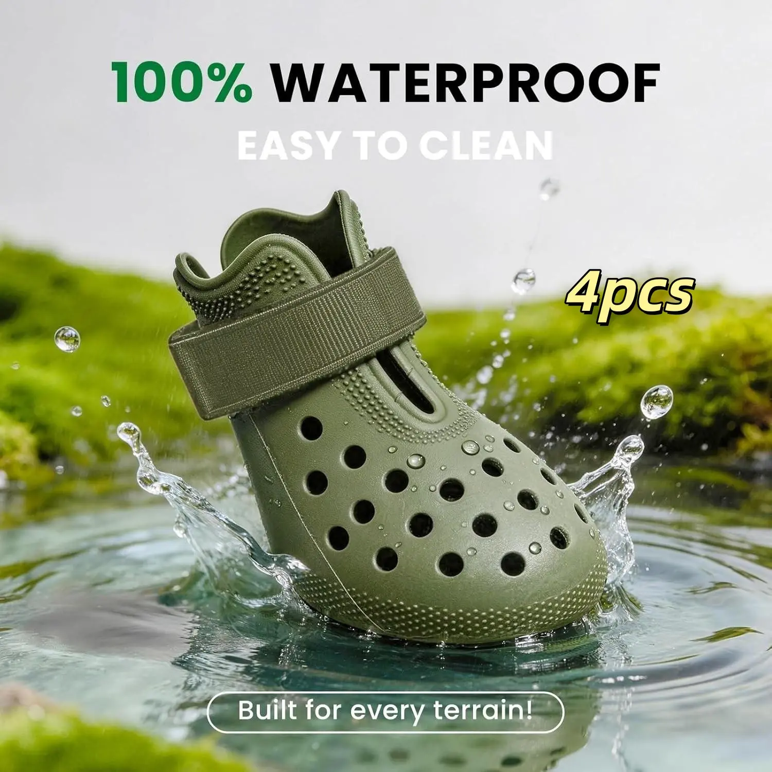 4 Pairs Dog Paw Protectors, Non-Slip Silicone Dog Shoes, Puppy Shoes, Adjustable Velcro, Suitable for All Breeds, Breathable, Soft Grip, Multi-Color Options