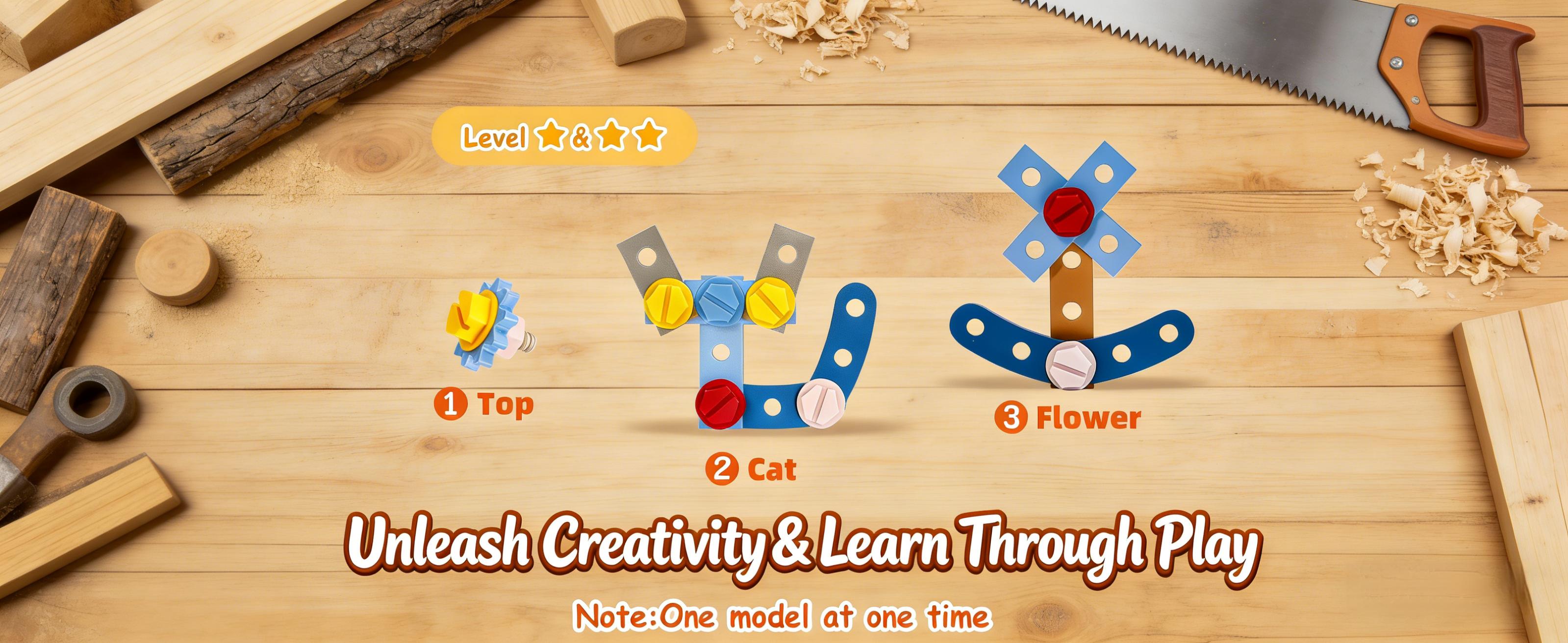 Montessori Kids Tool Set,Wooden Kids Tool Set with Apron,39 PCS Wooden Toddler Tool Bench Box Montessori Toys for 2 3 4 Year Old Boys Girls, Educational STEM Construction Toys Pretend Play Toddler Toys Age 3-5 Birthday Gift