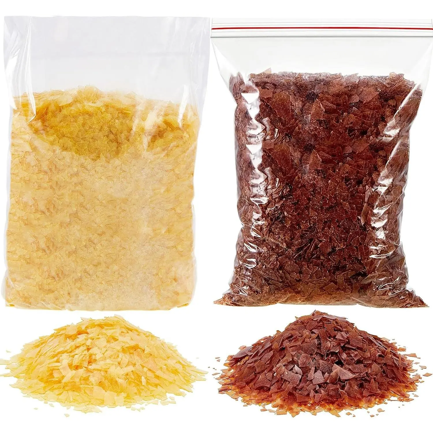 35 oz Shellac Flakes Finish Shellac for Home Wood Craft Decoration Household Painting Supplies, Light Yellow and Dark Purple