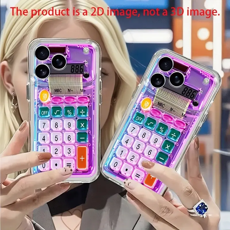 Calculator in purple and blue with a stylish and techy design, drop-proof and scratch-resistant, suitable for iPhone 17/16/15/14/13/12/11/X/XS/XSMAX/XR, a holiday gift for friends, family, and yourself