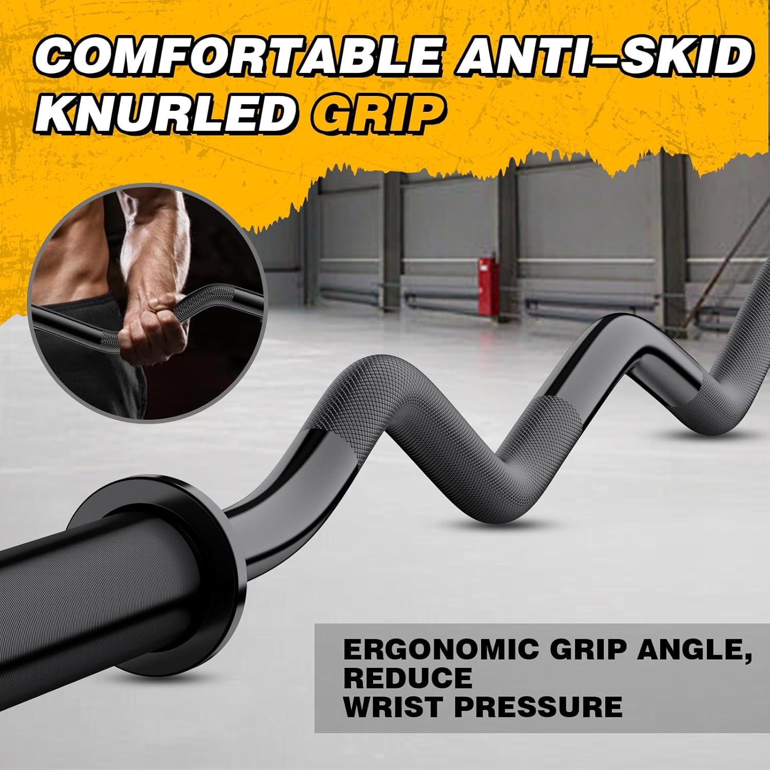 SUNDAY MIRTH Olympic EZ Curl Barbell Bar, " Curl Bar for Weight Lifting, Gym Weight Bar- Strength ,Squat, Thrusts,Biceps, Chrome Curling for 2 Inch Plates -2 Spring Collars (Black) SUNDAY MIRTH Olympic EZ Curl Barbell Bar, " Curl Bar for Weight Lifting, Gym Weight Bar- Strength ,Squat, Thrusts,Biceps, Chrome Curling for 2 Inch Plates -2 Spring Collars (Black)