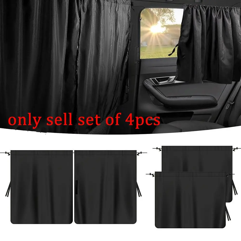 Car Window Shades, Car Privacy Curtains for Windows - 4Pcs Blackout Car Divider Curtain and Side Window Shades, Light Blocking Rear Seat Cover for Camping Sleeping Nap, Universal Fit Sedan SUV Truck, Car Window Covers, Suv Vehicle Sunshade