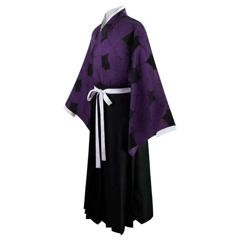 Demon Slayer Kokushibo Cosplay Costume Wig Anime Purple Kimono Tsugikuni Michikatsu Party Halloween RolePlay Carnaval Outfits