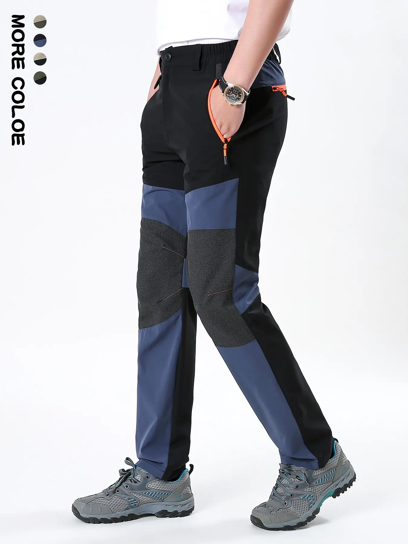 New Spring Summer Outdoor Casual Multi-Pocket Work Pants, Men's Hiking Quick-Dry Elastic Breathable, Suitable for Daily Outing