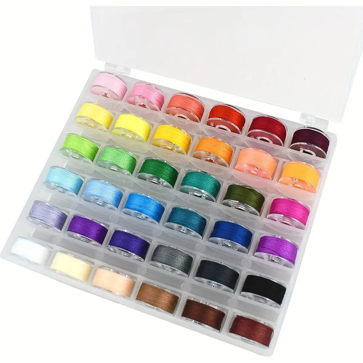 36-Color Polyester Thread Spools Set with Storage Box, Portable Hand Sewing Threads for Clothes, Ideal for DIY Enthusiasts and Home Sewing Tasks
