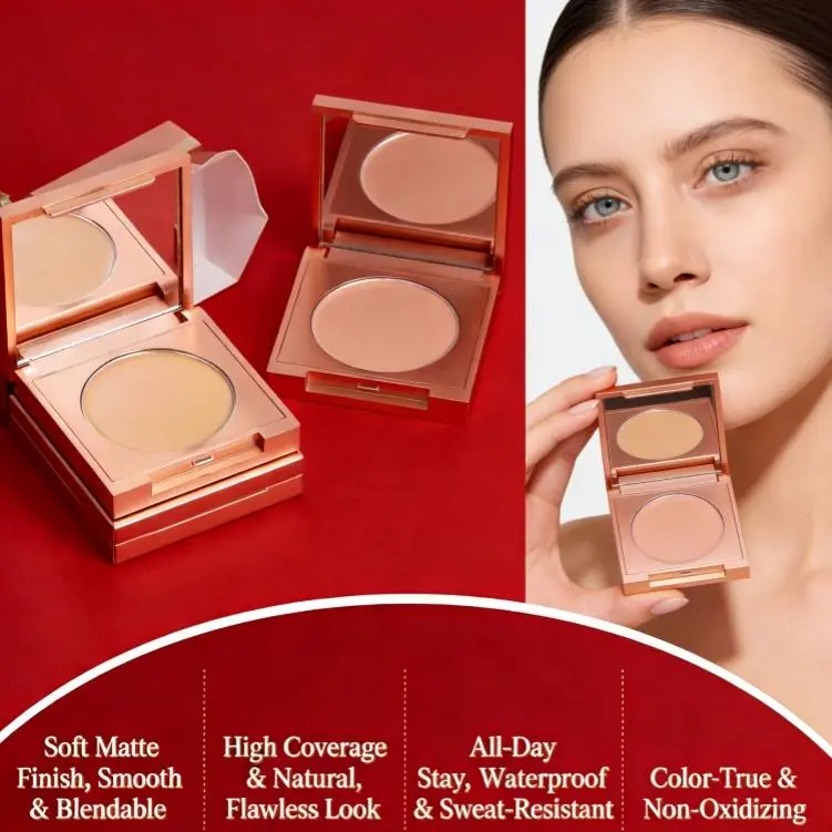 [2 Set] Soft Matte Concealer, Waterproof Full Coverage Cream for Hiding Freckles, Dark Circles, Acne Scars, Tear Troughs & Spots