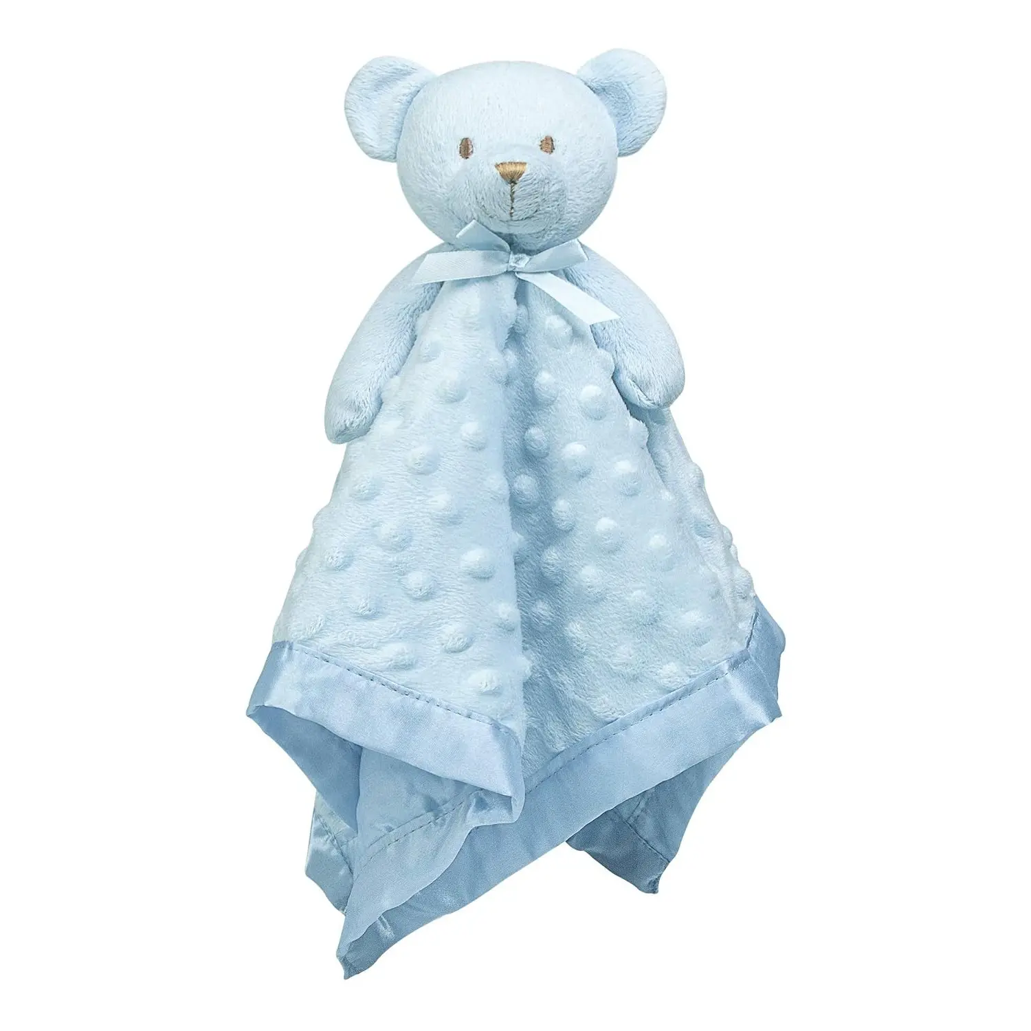 Teddy Bear Lovey Baby Security Blanket, Soft Stuffed Animal Snuggle Toy for Newborn Toddler Boys Girls, Unisex Baby Gift, Blue 16 Inch