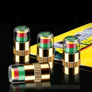 [4 PCS ]All-in-One Tire Pressure Monitor Valve Stem Cap Universal Fit for Car Motorbike Bicycle Small Medium Vehicle