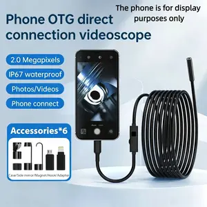High-Definition Endoscope Camera, Ip67 Waterproof Inspection Tool, 8 Adjustable LED Lights, Ideal for Car Repair, Home Appliances, Pipes, Mold, Wires
