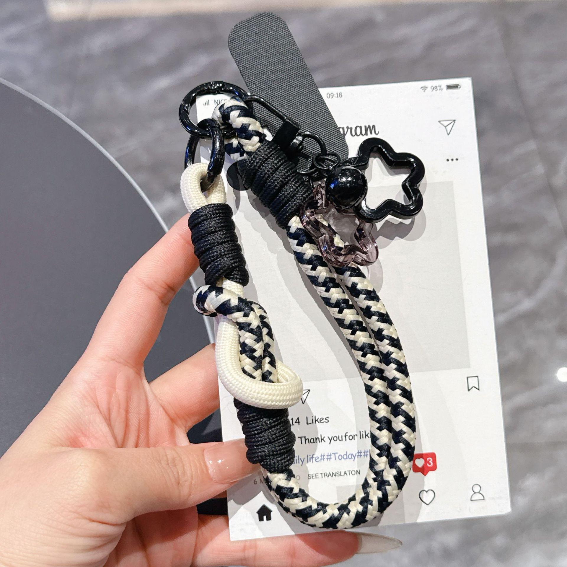 Dopamine Phone Lanyard Short Wrist Strap Anti-Loss Rope + Star Pendant Charm, Unisex Outdoor Hiking Portable Phone Cord, Camera Bag Keychain