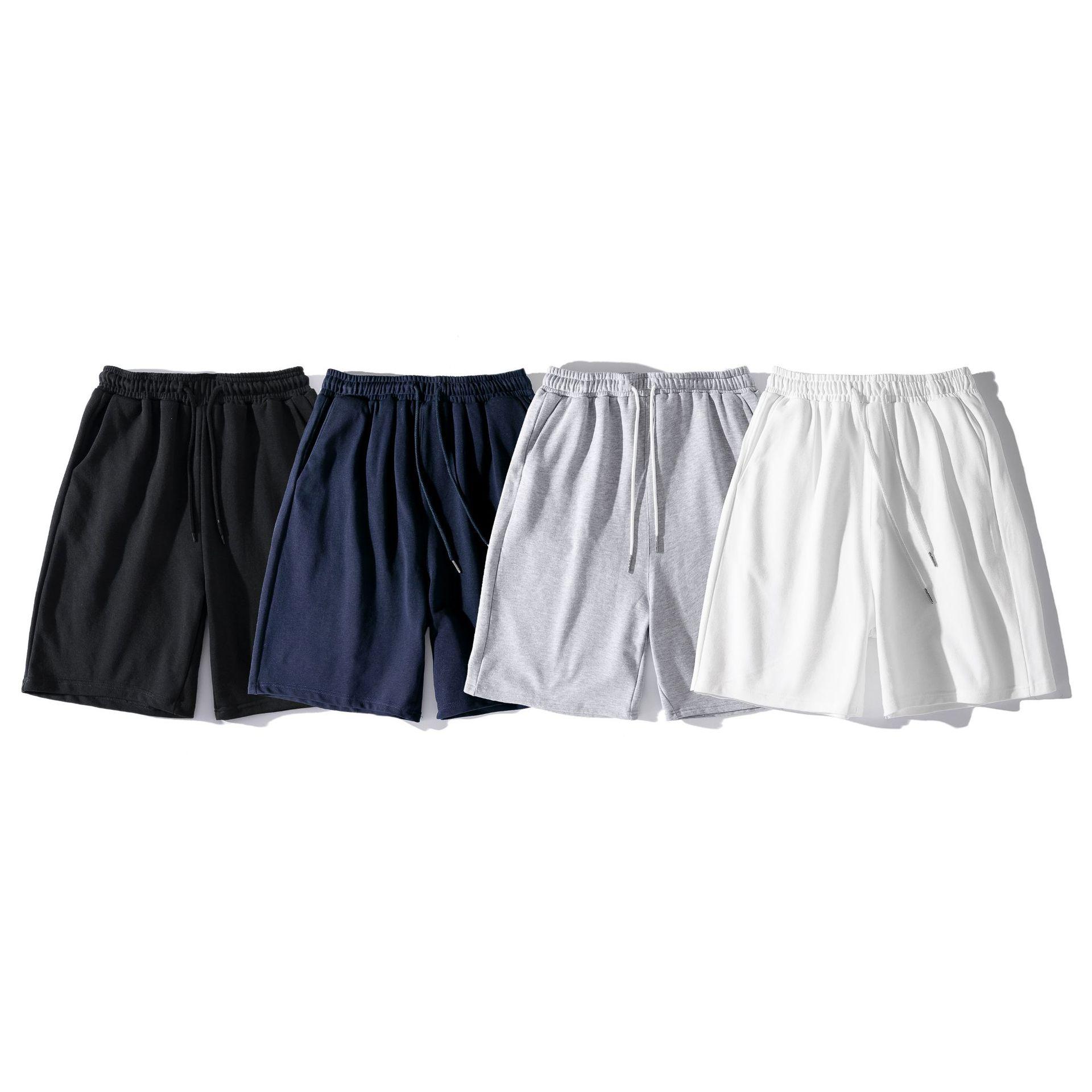 300G Loopback Cotton Shorts - Blank Solid Color Casual Unisex Summer Shorts, Quarter & 5-Inch Lengths, Loose Fit Sweat Shorts
