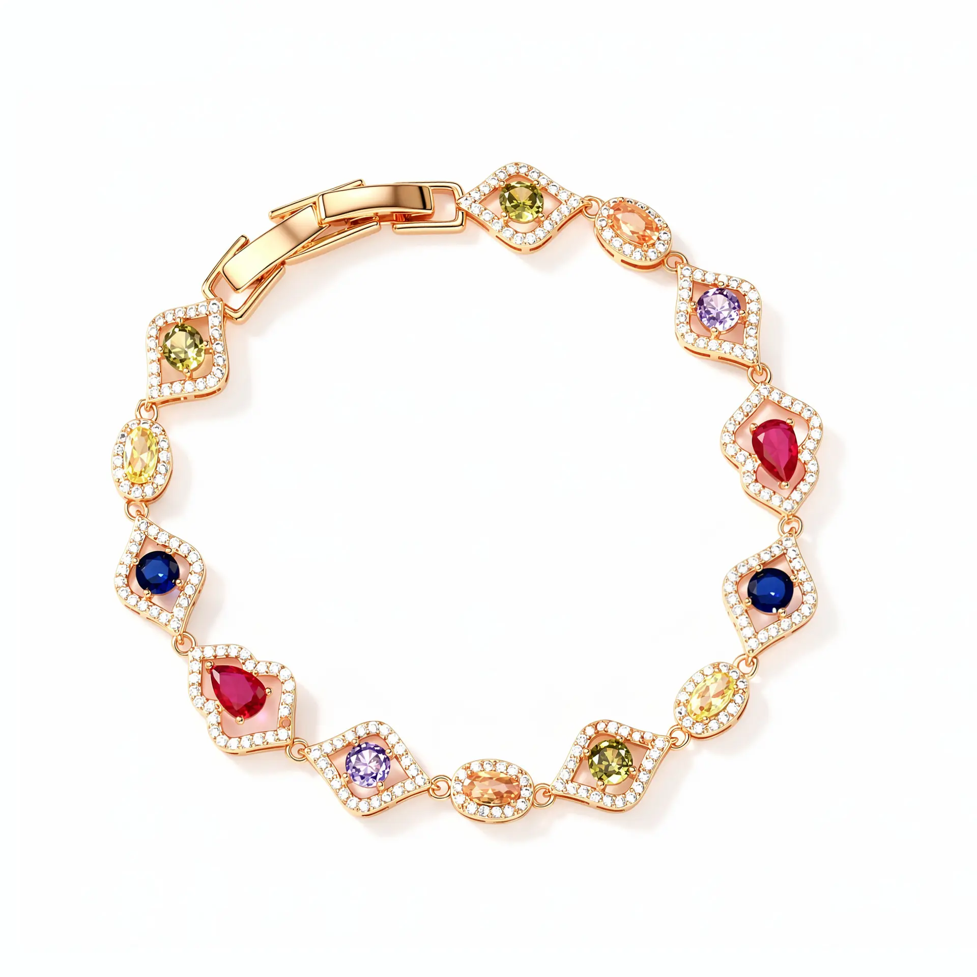 #07 Female Adults' Dopamine Colored Metal Cubic Zirconia Adjustable Cuff Bracelet, Valentine Personalized Gift, Eternity Design Engagement Jewelry, Light Luxury Niche Exquisite Minimalist Versatile Fashionable Affordable totwoo sun cz stone fashion high