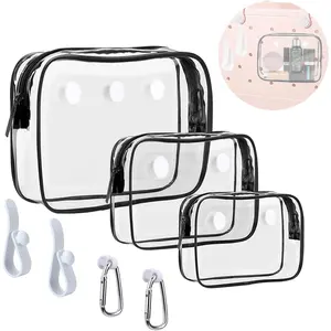 3 Packs Clear Bogg Beach Tote Bag with 2 Pack Insert Hooks Accessories for  Travel Makeup Clean Toiletry Brush Organizer  Divider Storage Inner Pouch