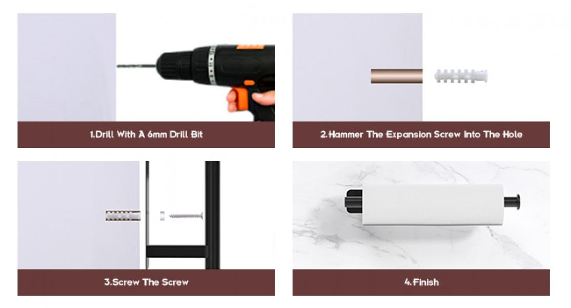 Paper Towel Holder Under Cabinet No Drilling, Self Adhesive Paper Towel Holder Wall Mount for Kitchen,RV, Matte Black Paper Towel Holder 304 Stainless Steel, Under Cabinet Paper Towel Holder kitchen  gadgets