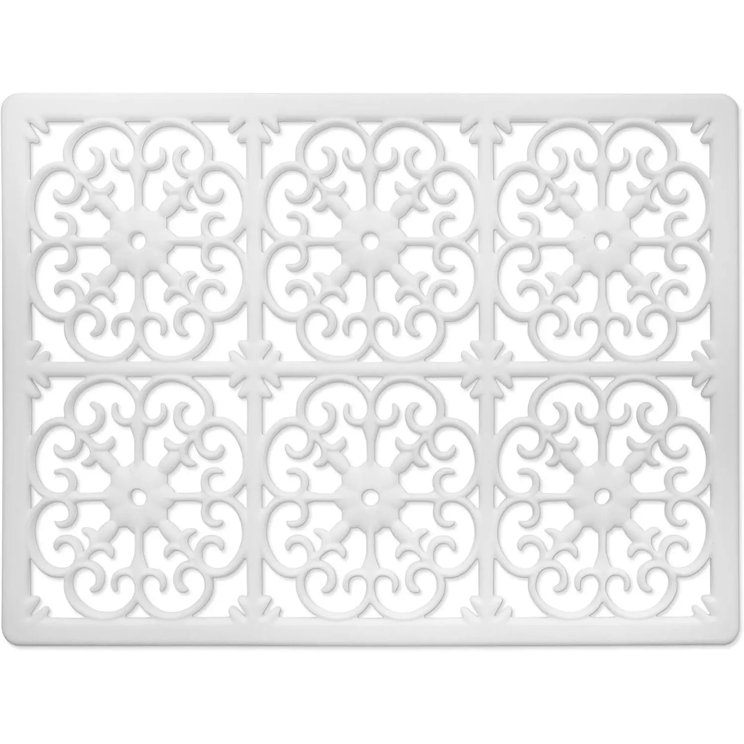 Extra Large Thick Silicone Trivet, 16 x 12 x 3/8 Inch White Heat Resistant Mat for Hot Dishes Pots Pans, Kitchen Countertop Hot Pad, Easy to Clean