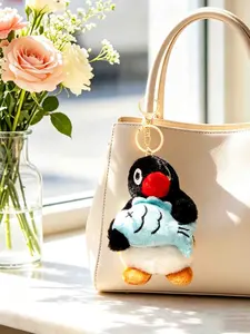 Cute Pingu Plush Keychain, Soft Keychain, Creative Gift, Hanging Decoration, Cartoon Doll Bag Charm, Keychain Kawaii, Animals Keychain Decor