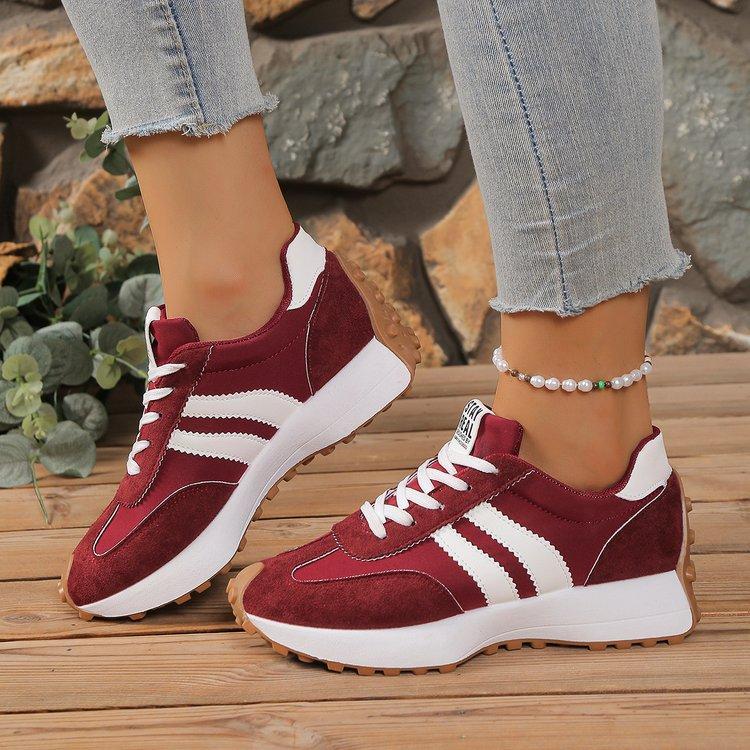 Trendy Women Platform Sneakers Thick Sole Lace Up Shoes for Height Boost Comfortable Lightweight Casual Trainers Ideal for Everyday Use Four Seasons Outdoor and Indoor Wear