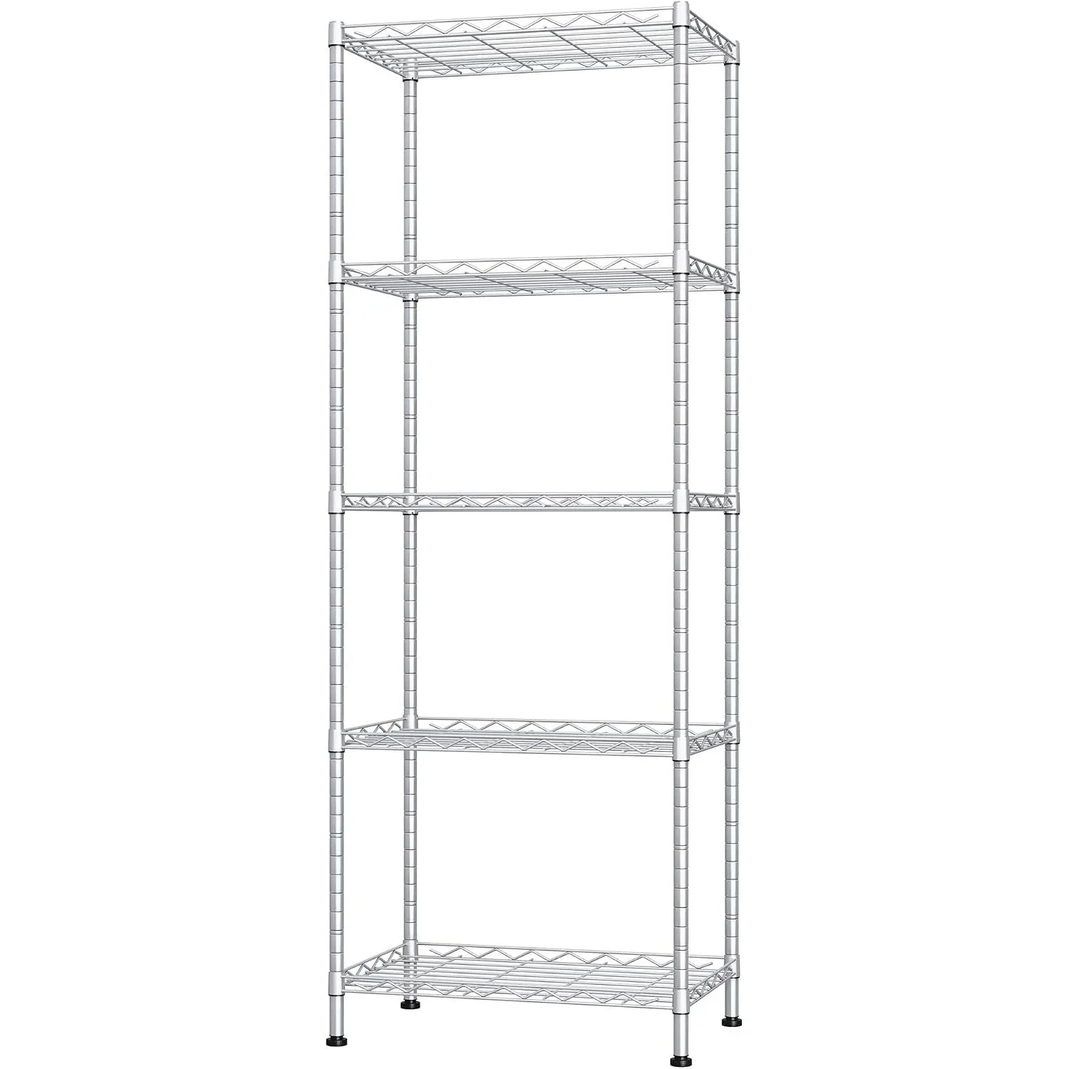 5-Shelving Unit, Adjustable Wire Shelving, Metal Wire Shelf Rack Organizer for Kitchen, Pantry, Closet, Bathroom, Laundry,Sliver,21" W x 11" D x 53" H