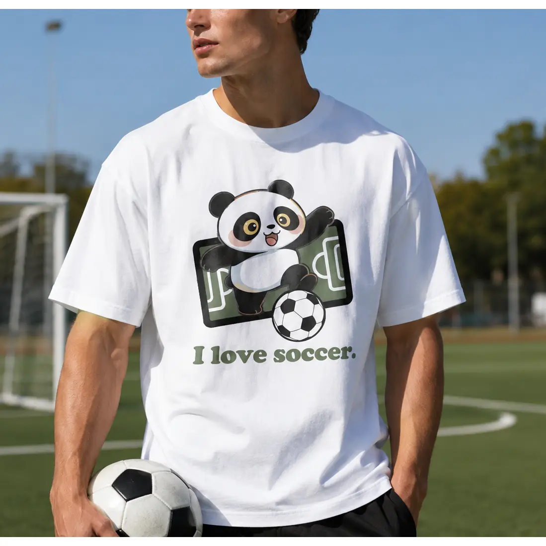 Soccer Fan Game Day T-Shirt,Panda Soccer,trendy graphic shirts  |   humorous tshirt men  | casual style graphic