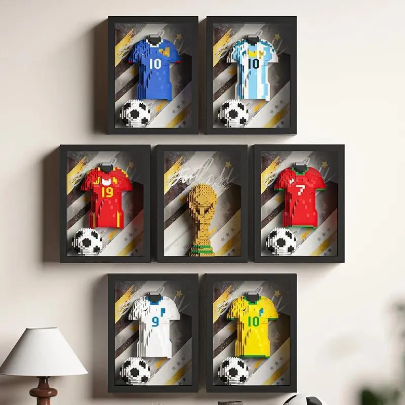 Football player jersey building blocks, DIY handmade Creative gift set, Home Decoration Gift For Kid