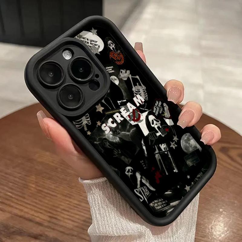 Ghost Face Killer Pattern Phone Case for iPhone 17 Pro Max 17 Air  15 Plus 16 Pro Max 14 13 12 11 XS XR E Style Pocket Friendly Shockproof Silicone Protective Soft Case