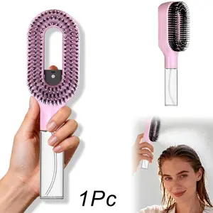 2-in-1 Detangling Hair Brush with Built in Water Sprayer, 50ml Refillable Tank, Detangling Hairbrush – Anti-Frizz, Pain-Free Detangling for Curly, Wavy & Straight Hair, Wet & Dry