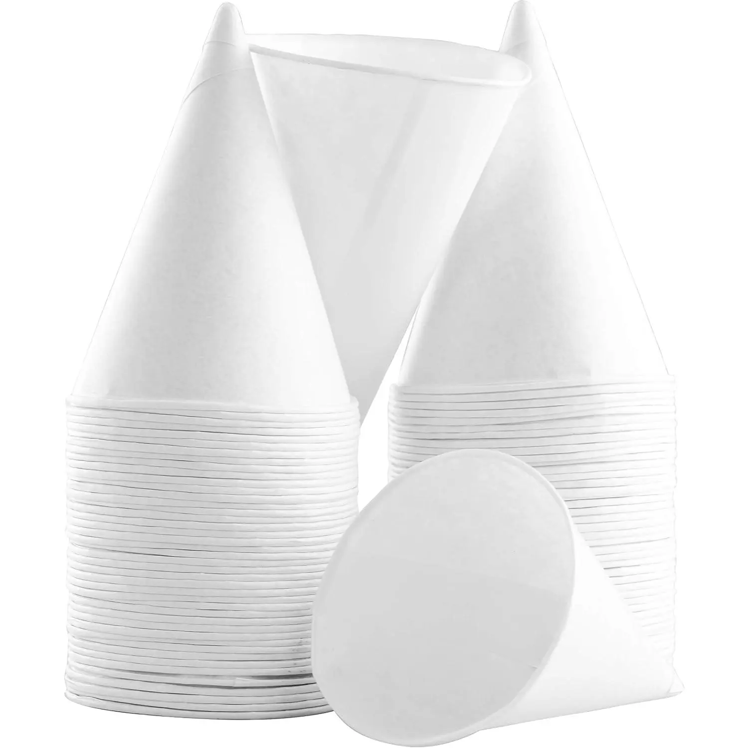 Wax-Free 4.5oz White Paper Cone Cups 25Pk. Small Dispenser Cup for Shaved Ice, Office Water Cooler,  Teams, Fundraiser. Disposable Craft Funnel for Oil or  Drink.