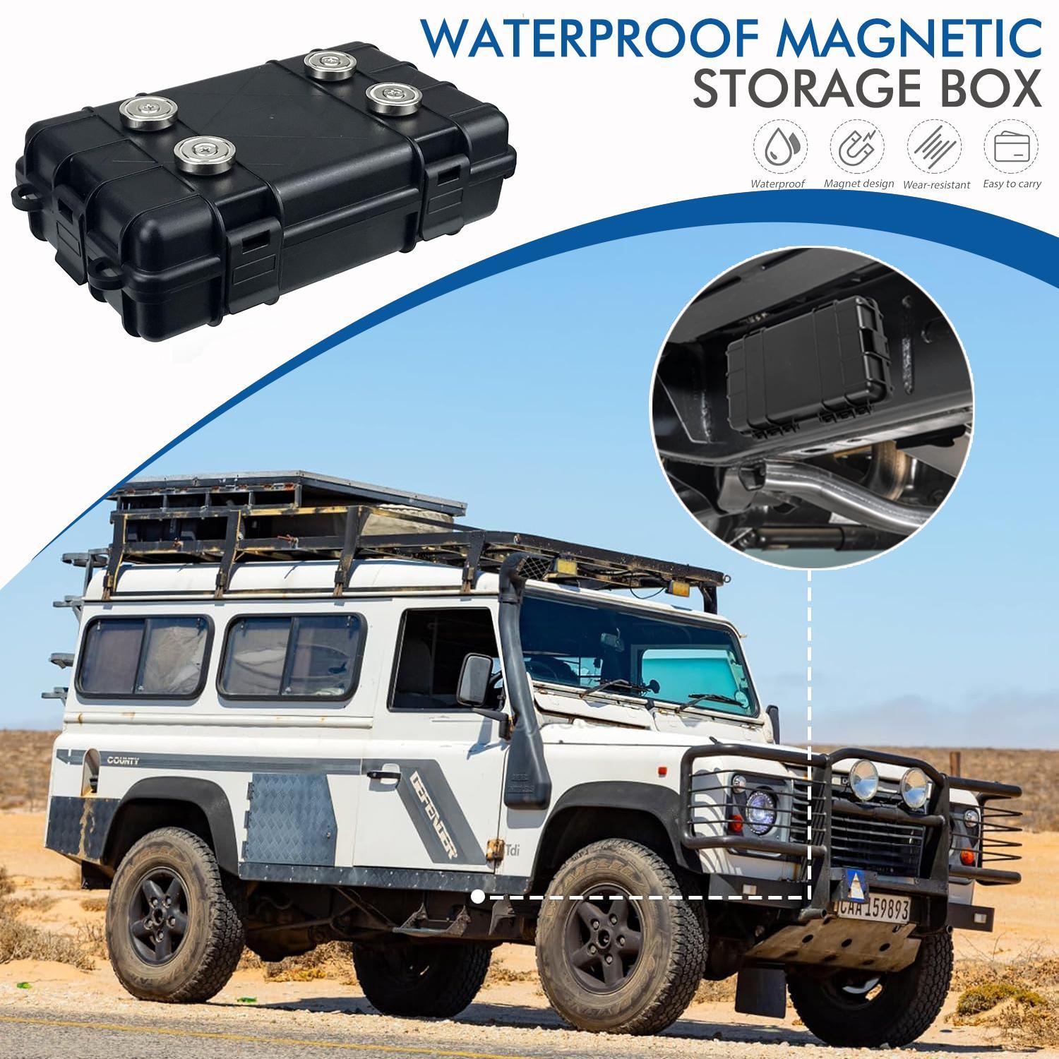 Magnetic Key Storage Box, Portable Magnet Tool Box, Outdoor Camping Tactics Storage Box, Waterproof Magnetic Storage Box, Universal Car Accessories