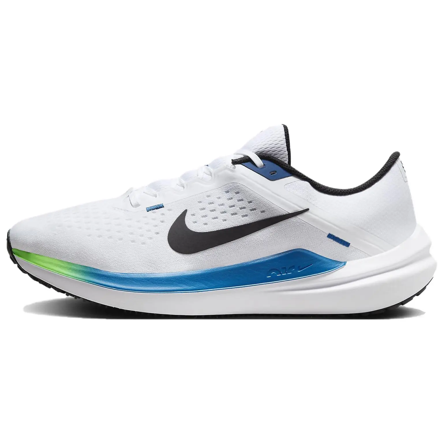 Nike Air Winflo 10 Men's Comfortable, Durable, Breathable Low-Top Training and Running Shoes in White and Blue Verifiable, with credentials and supporting global authentication