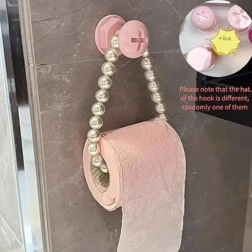 2026 New Pearl Chain Toilet Paper Holder, No Drill Wall Mount Space-Saving Tissue Rack, Modern Decor Bathroom Accessory, Practical Bathroom Organizer & Holiday Gift, Bathroom Necessities, Bath Storage Holder