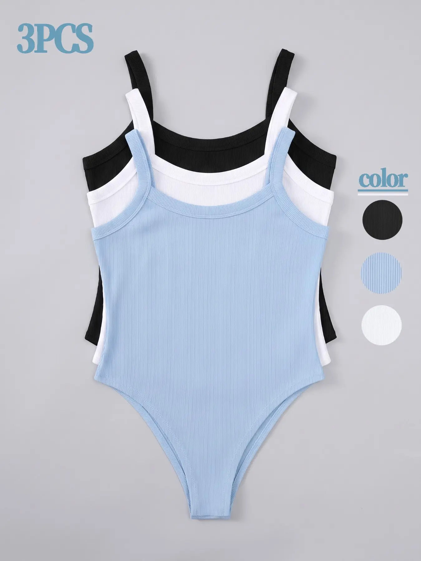 Tiktok Viral Round Neck Sleeveless Ribbed Bodysuit, Seamless Tummy Control Body Shaper Top, Slim Fit Stretchy Casual Summer Camisole