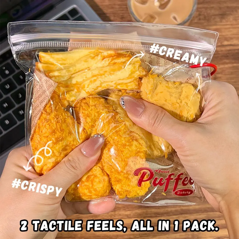 Crispy Chicken Combo Food-grade Silicone Squishy Toy, Handmade Taba Squishy, Soft Adhesive Slow Rebound, Crunch, Fries, Nuggets