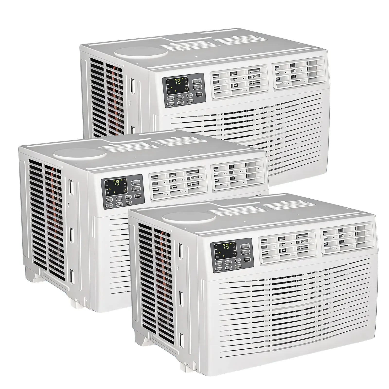 Window Air Conditioner 3-Pack – 8000 BTU Each, Cools 350 Sq Ft, WiFi & App Control, Remote, Sleep Mode, 24H Timer, Easy Install Kit – Summer Cooling – Ships in 3 Boxes