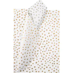 WRAPAHOLIC Polka Dots Wrapping Tissue Paper - 30 Sheets 14 x 20 Inch Gold Print Delicate Polka Dots Tissue Paper Bulk for Birthday, Christmas, Wedding, Baby Shower, Art Craft, Party Favor