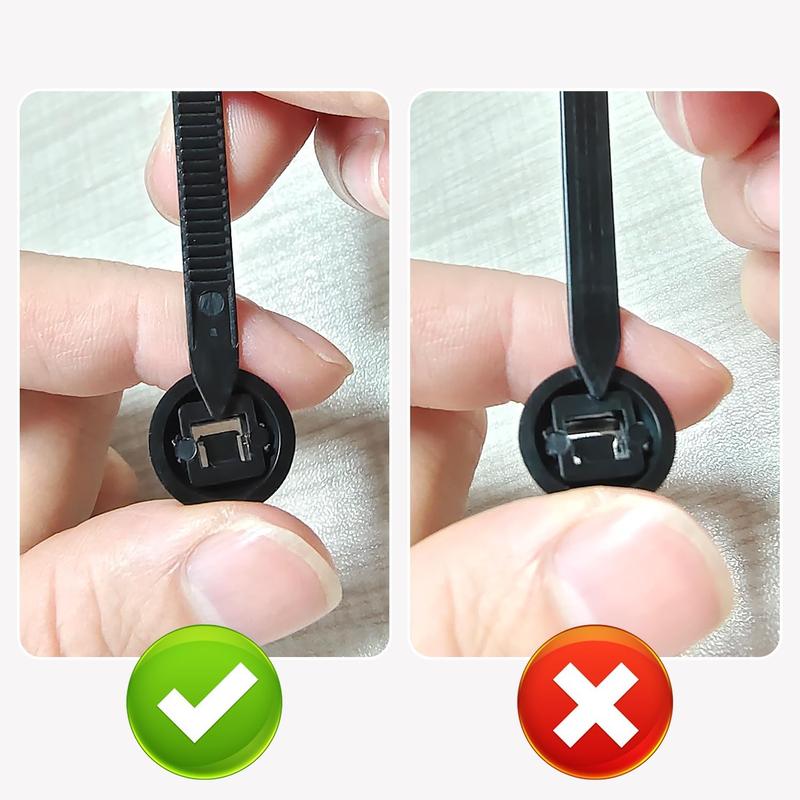 Nylon Zip Tie Wraps, Self-Locking Rivet Design, UV Resistant Cable Ties for Car Bumper & Mudguard Use, Pack of 50