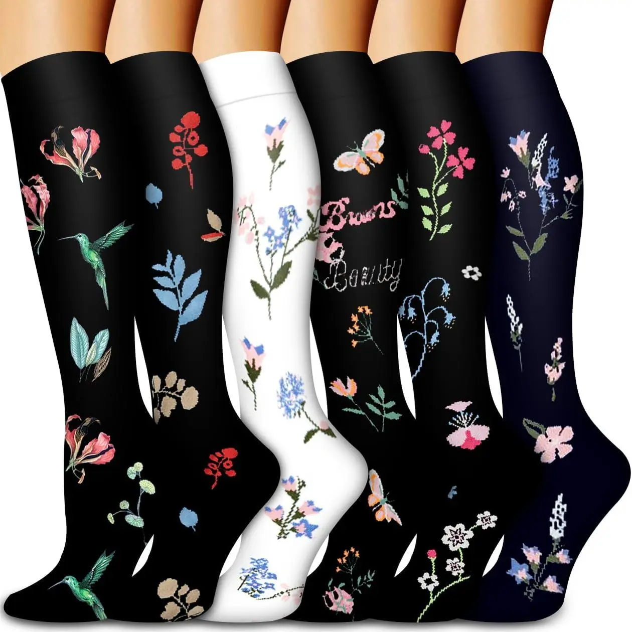 Compression Socks  Women & Men Circulation (6 Pairs) 15-20 mmHg is Best Support  Athletic Running,Nurse New model