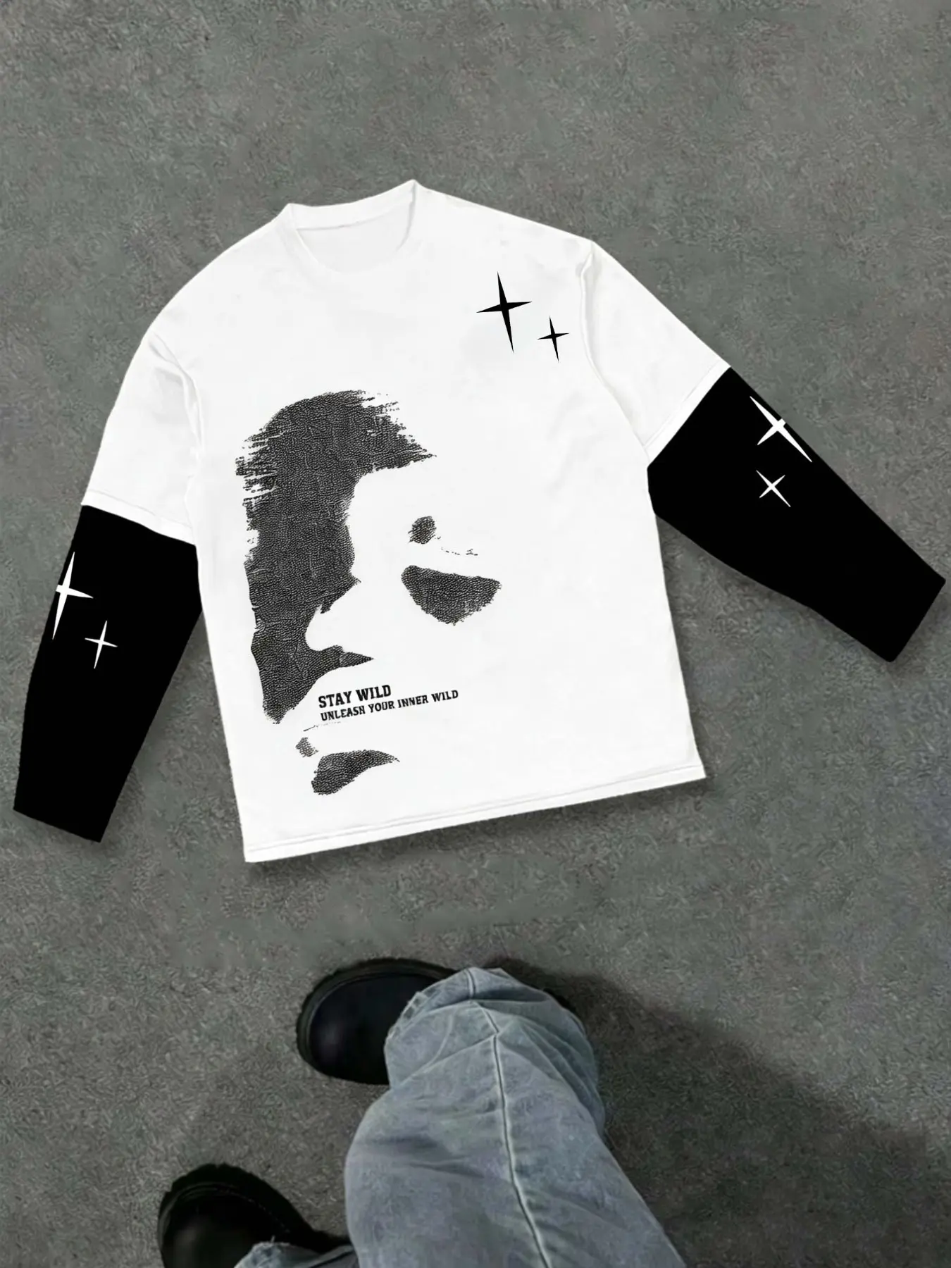 Y2k 00s L.G.B. Butterfly Black LS tee