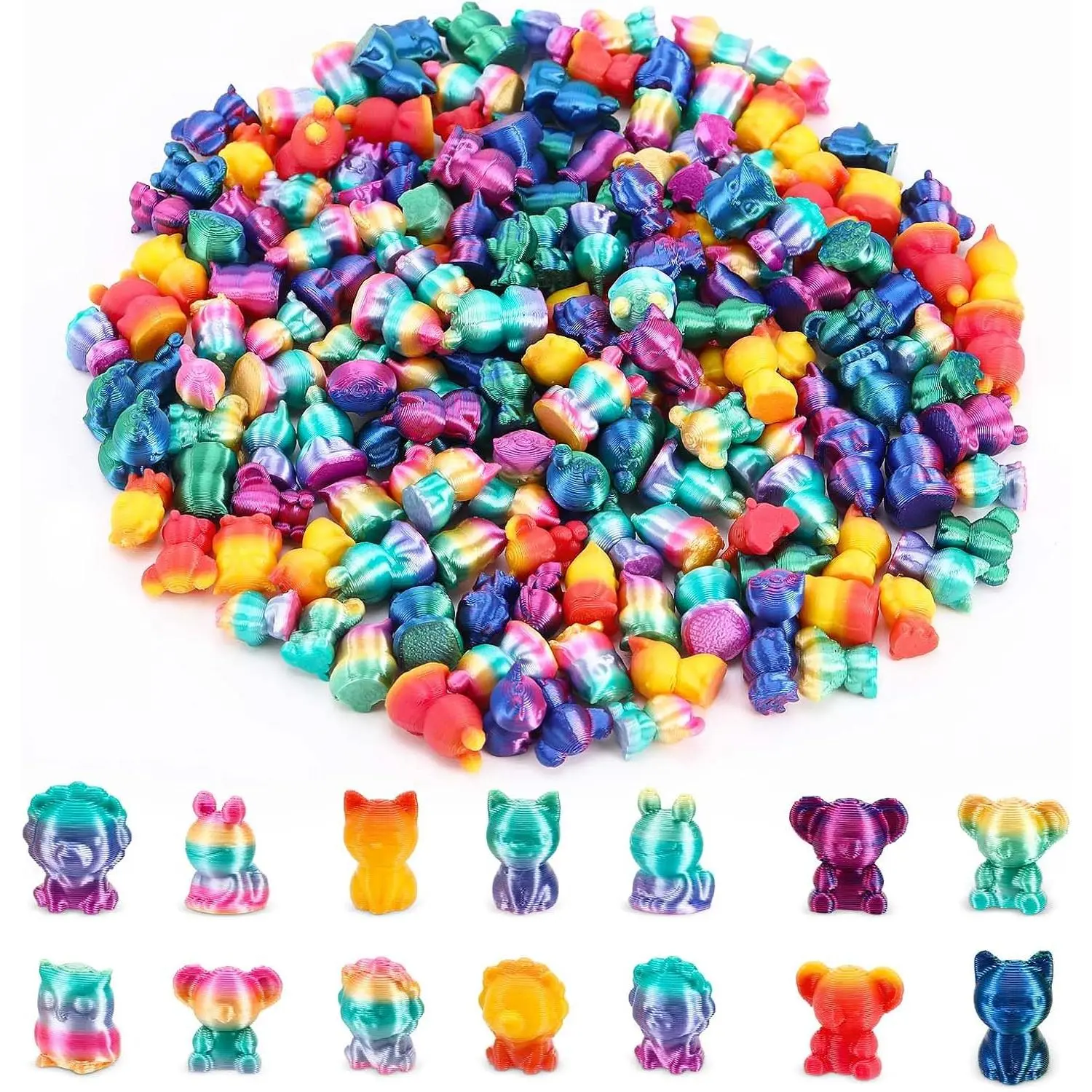 200 count  Printed Mini  Set Miniature  Printed Frog Owl  Lion  for DIY Cake Decoration Ornaments Crafts Moss Landscape